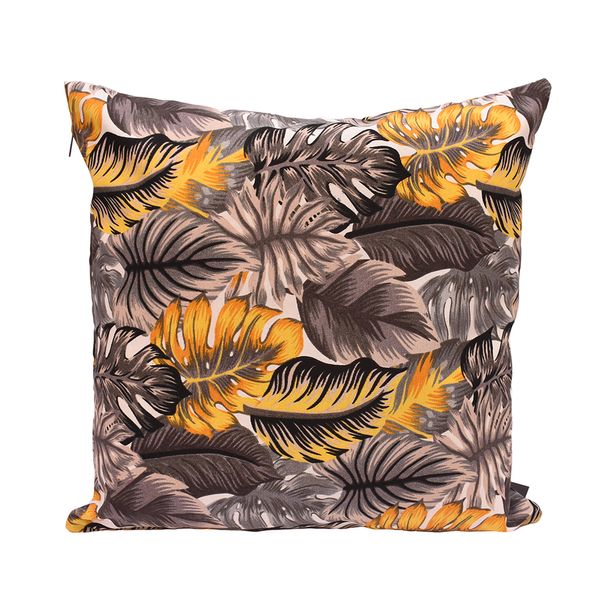 FUNDA COJIN EXTERIOR AQUATEC 45X45 CM HOJAS AQUARELA GRIS