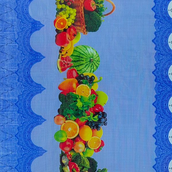 CUBREMESA PLAIN PVC FRUTAS CENEFAS AZUL