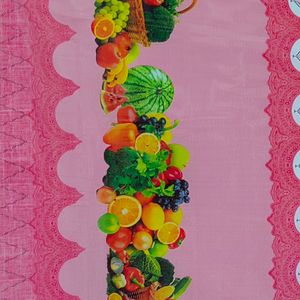 CUBREMESA PLAIN PVC FRUTAS CENEFAS ROJO