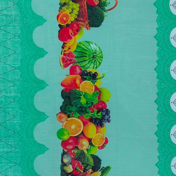 CUBREMESA PLAIN PVC FRUTAS CENEFAS VERDE LIMON