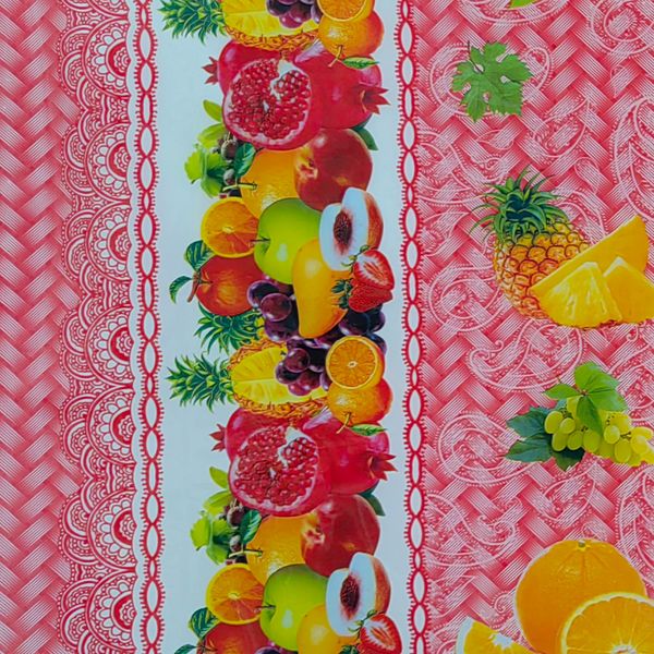 CUBREMESA PLAIN PVC TRAMA FRUTAL ROJO
