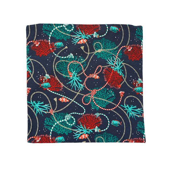 FUNDA COJIN EXTERIOR AQUATEC 45X45 CM MARINO ALGAS AZUL