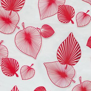 CUBREMESA TRANSP PVC HOJAS ROJO