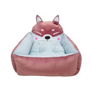 CAMA MASCOTA ZORRITO MEDIANO PALO ROSA C/GRIS CLARO (PT)