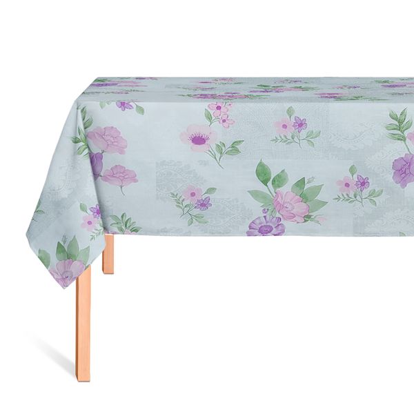 CUBREMESA PLAIN PVC FLORES LILAS