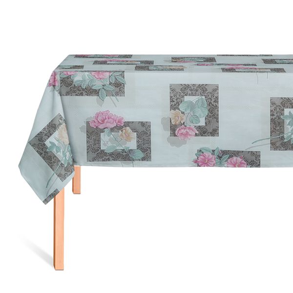 CUBREMESA PLAIN PVC FLORES PLATOS