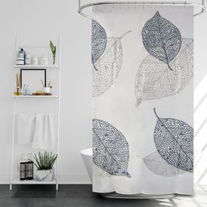 CORTINA DE BAÑO POLIESTER II 180X180CM HOJAS