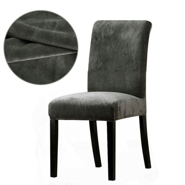 FORRO DE SILLA TERCIOPELO 2 PZS ESTANDAR 40-50CM PLOMO
