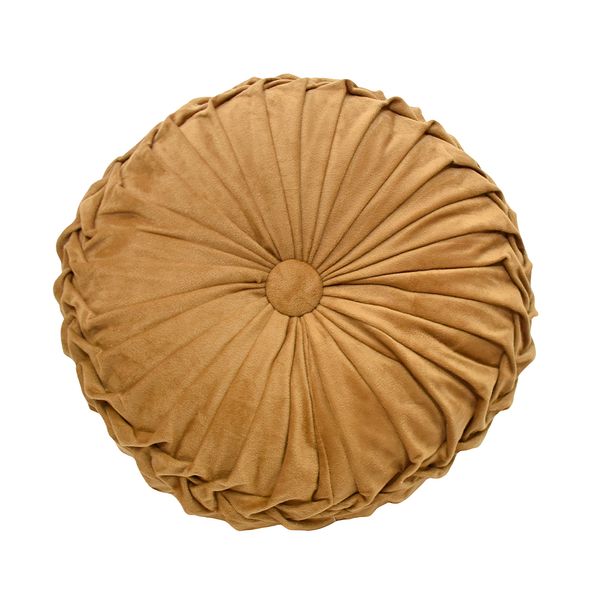 COJIN REDONDO PLISADO 35CM CAMEL