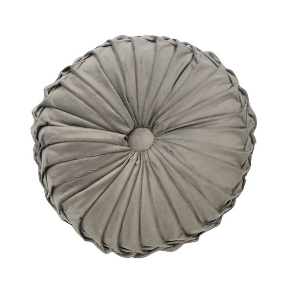 COJIN REDONDO PLISADO 35CM PLOMO