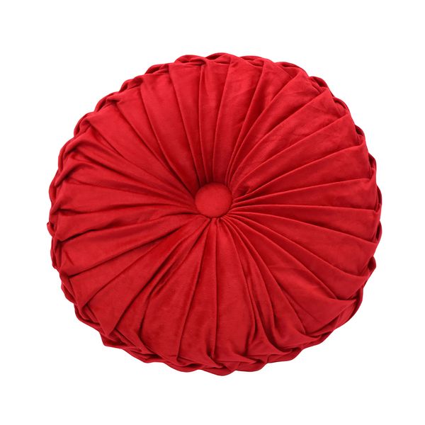 COJIN REDONDO PLISADO 35CM ROJO