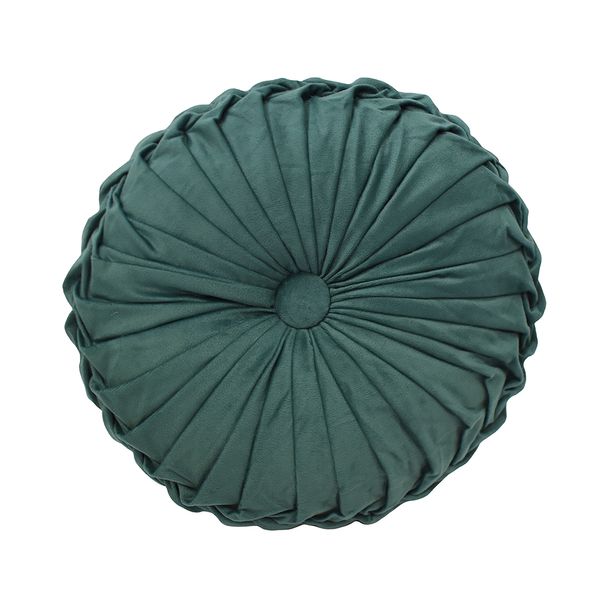 COJIN REDONDO PLISADO 35CM VERDE JADE