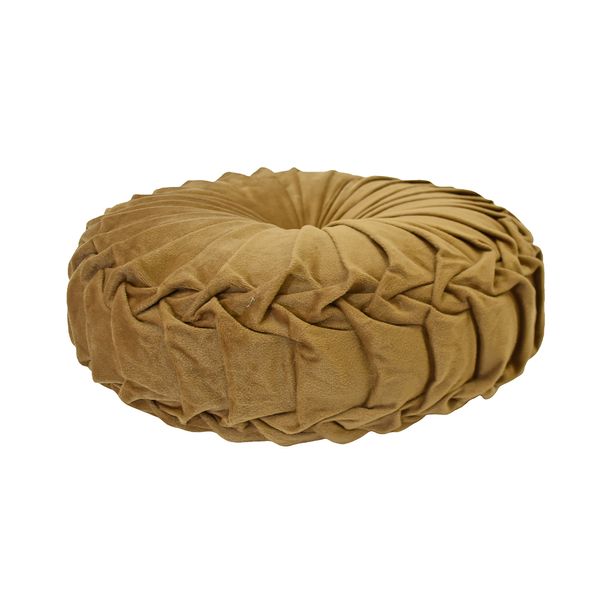 COJIN REDONDO PLISADO 35CM CAMEL
