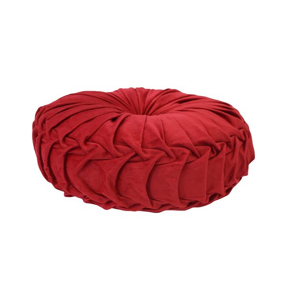 COJIN REDONDO PLISADO 35CM ROJO
