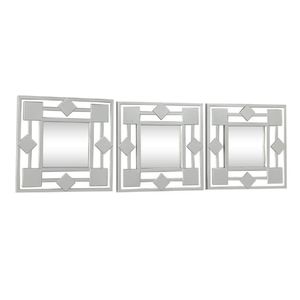 SET ESPEJO 3PZS 25X25X1.8CM PLATEADO (531-72508)