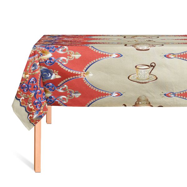 HULE METAL TAZAS CREMA/ROJO/AZUL