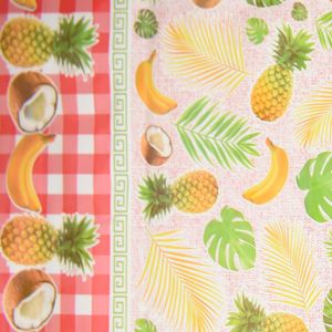 CUBREMESA PVC TROPICAL ROJO 27