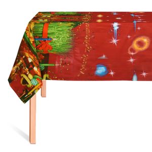 CUBREMESA PLAIN PVC NAVIDAD DESTELLOS ROJO
