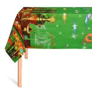 CUBREMESA PLAIN PVC NAVIDAD DESTELLOS VERDE