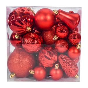 Navidad Pack Bolas 45Pzs Multiforma Multiforma Rojo (Syba91-3)