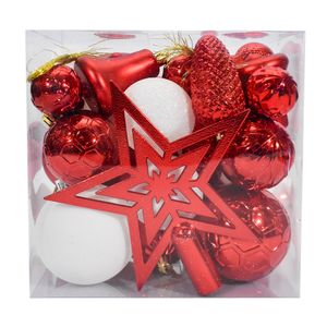Navidad Pack Bolas 45 Pzs Multiforma Rojo/Blanco (Syba91-4)