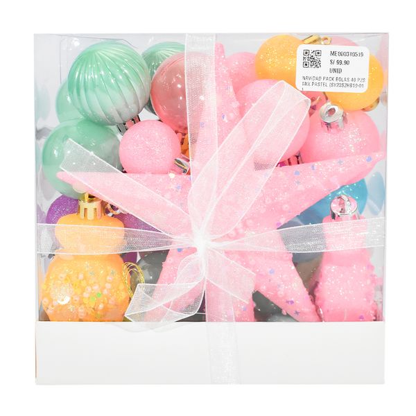 Navidad Pack Bolas 40Pzs Multiforma Mix Diseño (Sy23Szhb19-01)