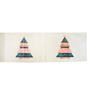 Navidad Camino De Mesa Arbol 33X180Cm Blanco (Yc-046)