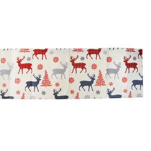 Navidad Camino De Mesa Renos 33X180Cm Blanco (Yc-044)