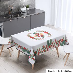 Navidad Mantel Rect Cerezos 145X200Cm Blanco (Yc-028)