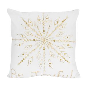 Navidad Funda Cojin Joy 45X45Cm Blanco/Dorado (Yc-068)
