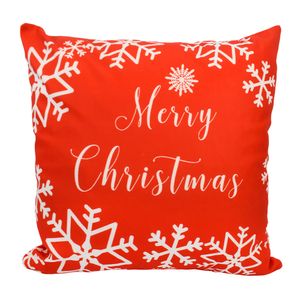 Navidad Funda Cojin Mc Rb 45X45Cm Rojo/Blanco Copos (Yc-078)