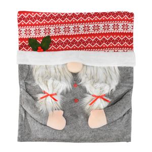 Navidad Funda Silla Bigote Santa 55X48Cm Gris/Rojo (G14-4)