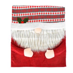 Navidad Funda Silla Bigote Santa 55X48Cm Rojo/Gris (G14-3)