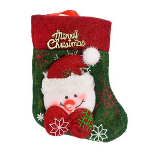 Navidad Porta Cubiertos Bota Muñeco N 13X9Cm Rojo/Verde (H3-9)