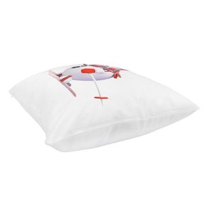 Navidad Funda Cojin Snowy 45X45Cm Blanco Muñeco Nieve (Yc-076)