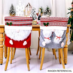 Navidad Funda Silla Bigote Santa 55X48Cm Rojo/Gris (G14-3)