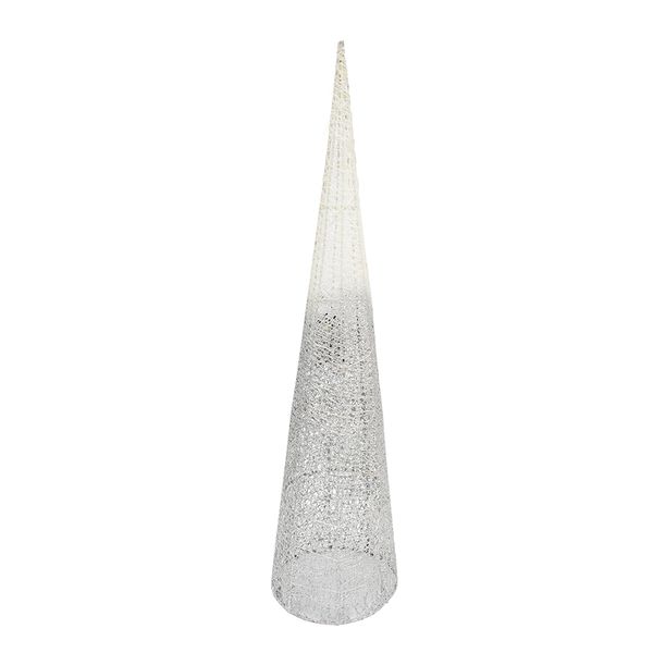 NAVIDAD ARBOL CONO BRILLO 80CM PLATEADO