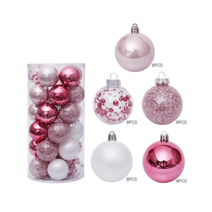 Navidad Pack Bolas 30 Pzs 6Cm Rosado/Blanco (Syba05-6)