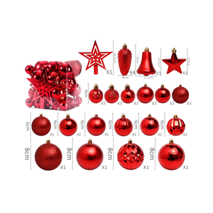 Navidad Pack Bolas 45Pzs Multiforma Multiforma Rojo (Syba91-3)