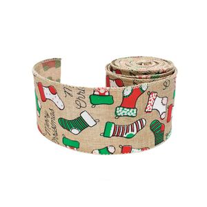 Navidad Cinta P/Arbol Lino 5Mts Medias (Hb-Sl163)