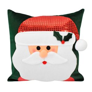 Navidad Funda Cojin Coleccion 45X45 Cm Verde/Rojo Santa (Pt)
