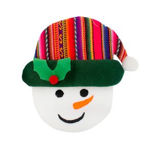 Navidad Peruana Porta Cubiertos 14X13 Cm Muñeco Nieve (Pt)