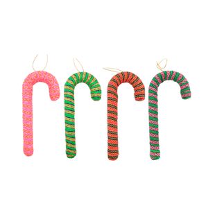 Navidad Peruana Adornos P/Arbol 4 Pzs Bastones 11 Cm