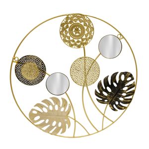 CUADRO DECO METAL HOJAS 45X45CM DORADO (XJXY-006)