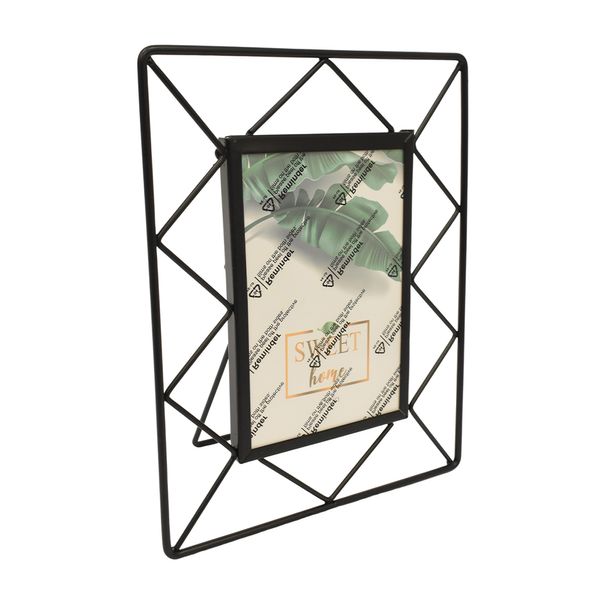 Porta Retrato Metal Zigzag 23.5X18Cm Negro (Fh-Sl010)