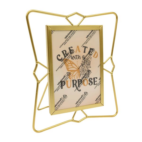 PORTA RETRATO METAL CREATED 20.5X16.5CM DORADO (FH-SL017)