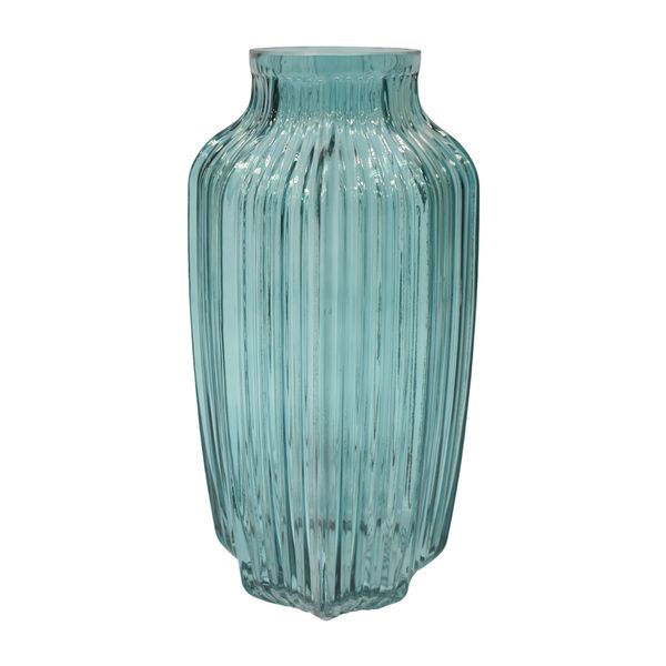 Florero Vidrio Jade 15X15X21Cm Turquesa (Aj7203-26L)