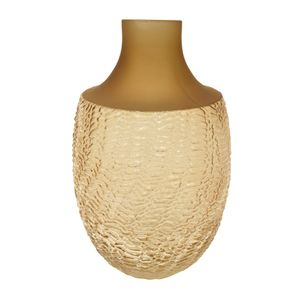 FLORERO VIDRIO ATENEA 17X17X28CM AMBAR (E2274)
