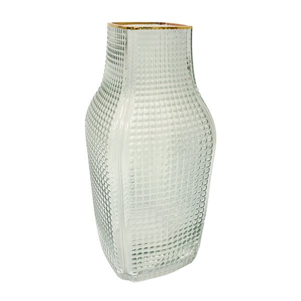 Florero Vidrio Tebas 13X13X32Cm Verde (E142)