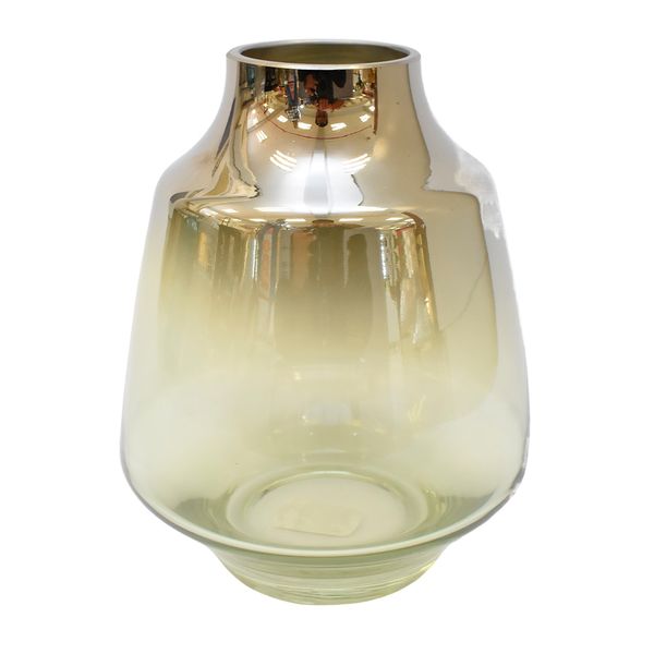 Florero Vidrio Icaro 16X16X19Cm Gris C/Negro (W036-19Ycc)